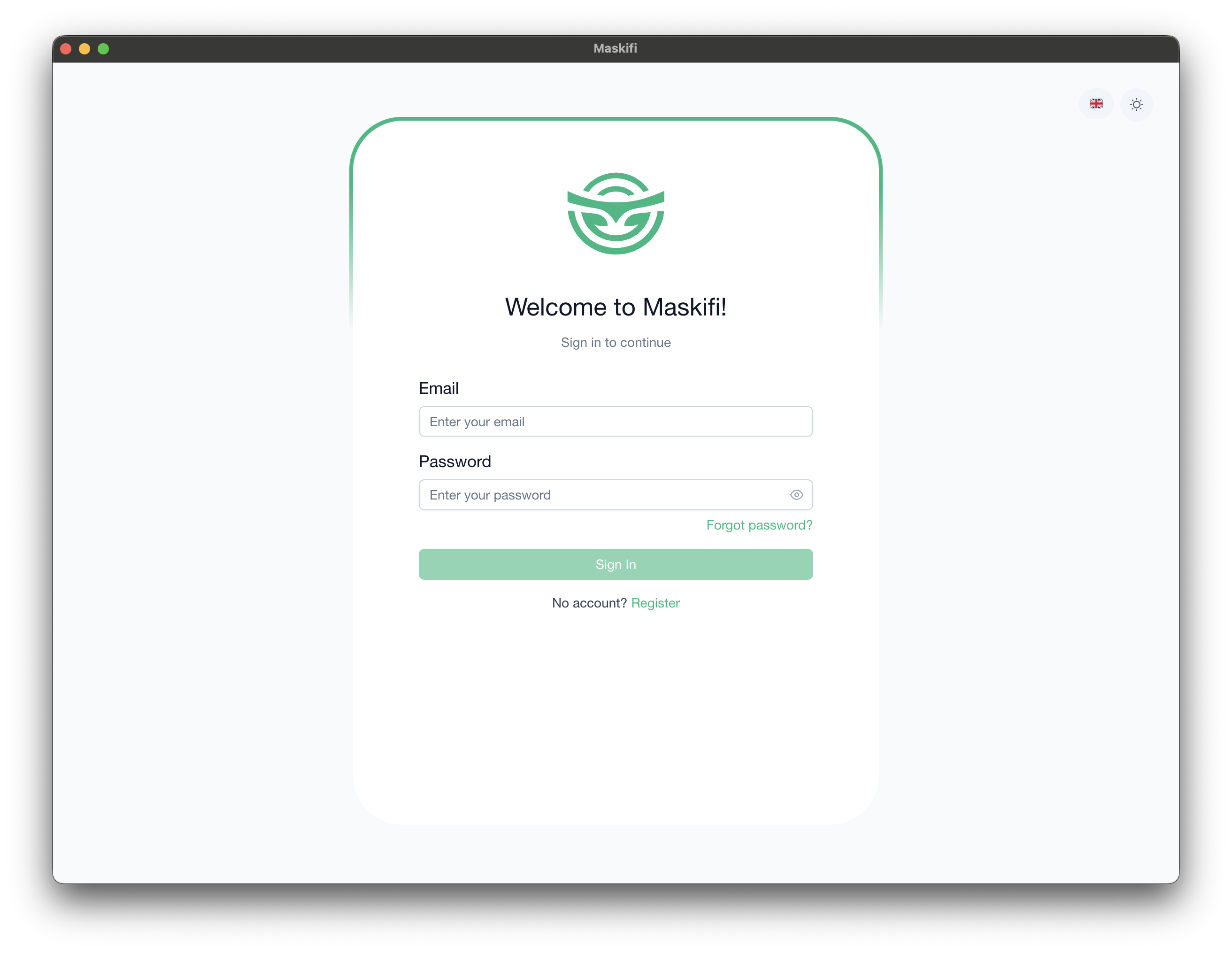 Sign-in screen
